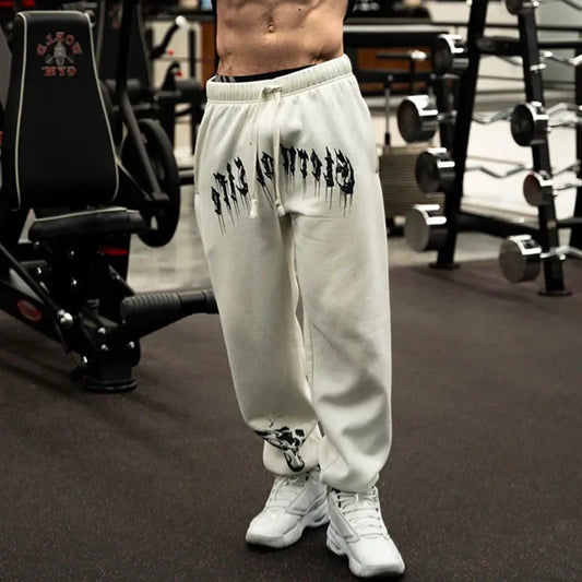 Men's Premium Cotton Gym Joggers - skull heart edition